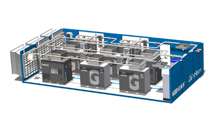 Planungszeichnung einer Druckluftanlage