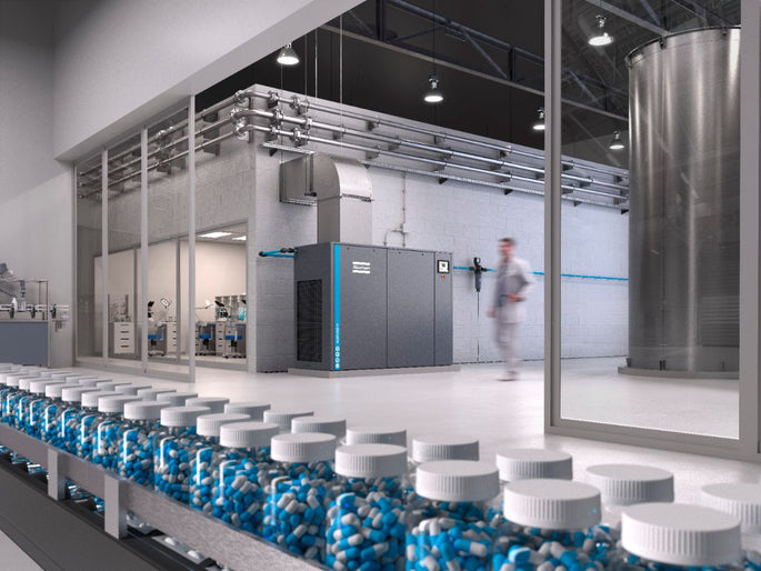 Schraubenkompressor AQ in Pharmazieunternehmen