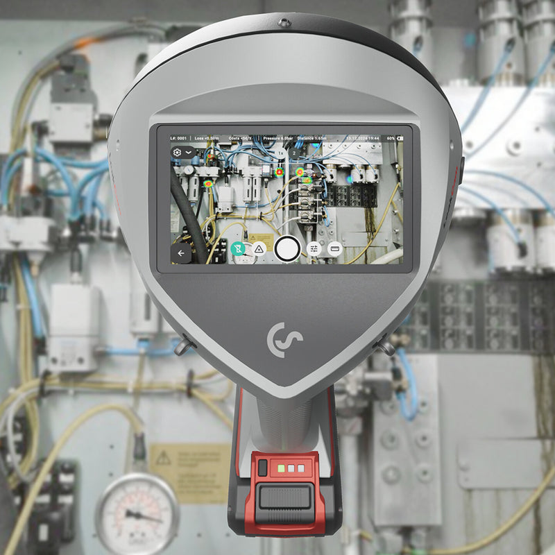 Visualisierung der LeakCam 600 für die Druckluft Leckageortung