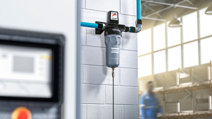 Druckluftnachfilter ist nach dem Kompressor installiert.