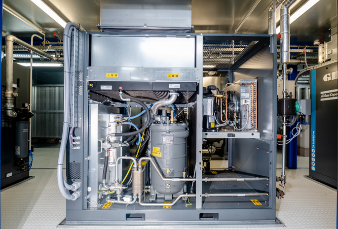 Technik eines drehzahlgeregelten Schraubenkompressors inklusive Wärmerückgewinnung