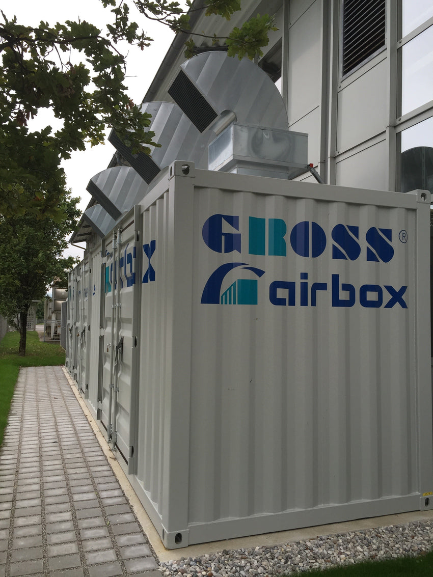 Airbox Druckluftcontainer mit Abluftkanal