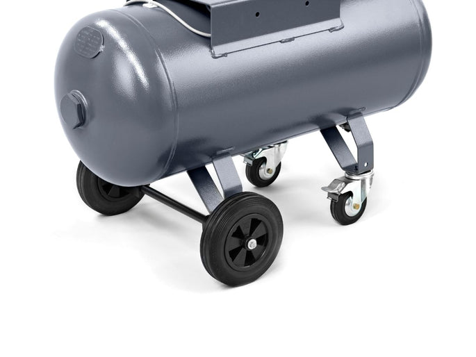 Kolbenkompressor mit stabilen Rädern und Druckbehälter mit dicker Wandstärke