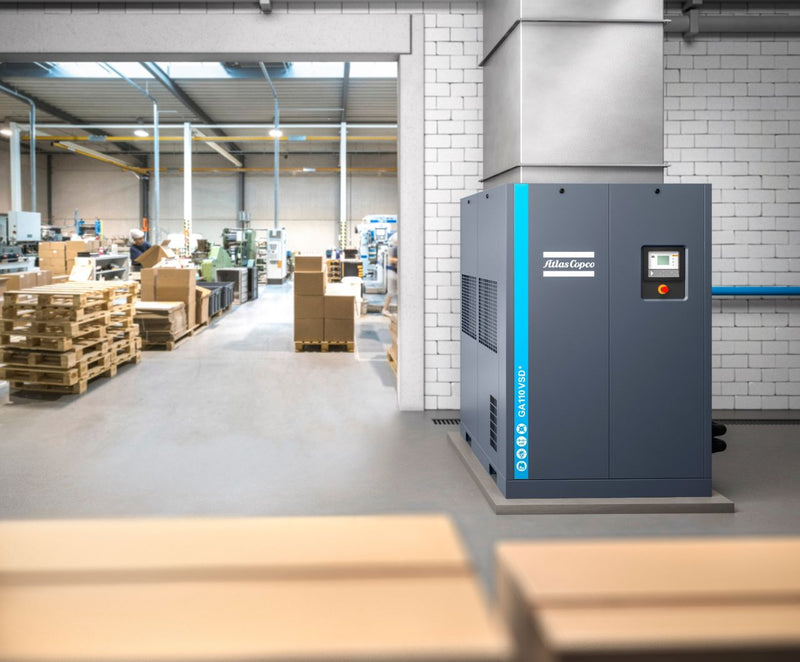 kompressor industriekompressor schraubenkompressor 75 kW drehzahlgeregelt förderfähig bafa werkstatt alt gegen neu